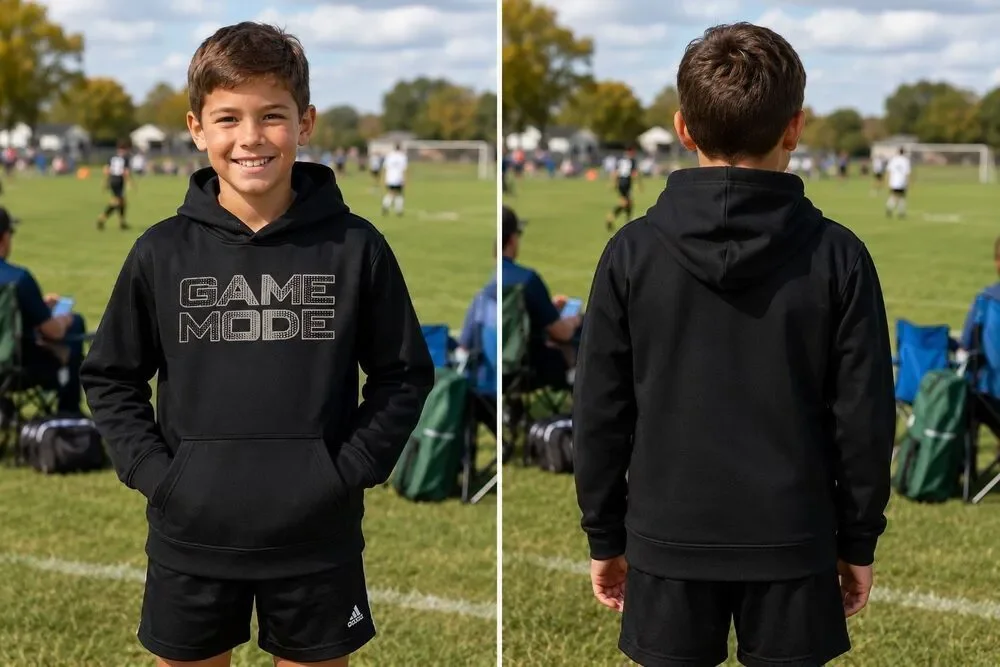 The Childrens Place sport youth boys L 10-12 pullover game mode hoodie black
